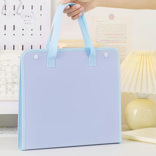 Namzi Tragbarer Fächermappe mit 13 Fächern, A4-Größe, Akkordeon-Aktenordner, niedlicher Papier-Organizer, tragbarer Dokumenten-Organizer für Zuhause, Uni, Schule, Bürobedarf, Blau, 2 Stück Namzi Tragbarer Fächermappe mit 13 Fächern, A4-Größe, Akkordeon-Aktenordner, niedlicher Papier-Organizer, tragbarer Dokumenten-Organizer für Zuhause, Uni, Schule, Bürobedarf, Blau, 2 Stück von Namzi