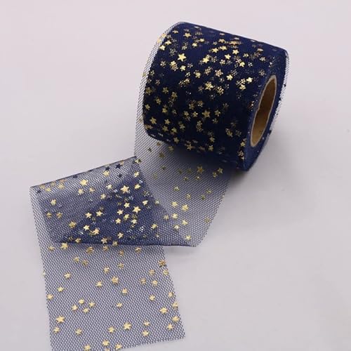 Namzi Tüllband, 6 cm breit, für Dekoration, Weihnachten, Geschenkverpackung, Bastelband für Geschenkverpackungen, Dekoration, 22,7 m, Dunkelblau Namzi Tüllband, 6 cm breit, für Dekoration, Weihnachten, Geschenkverpackung, Bastelband für Geschenkverpackungen, Dekoration, 22,7 m, Dunkelblau von Namzi