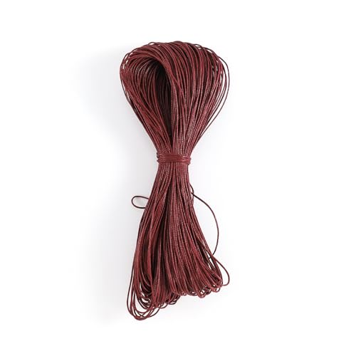 Namzi Wachsschnur für Armbandherstellung, Gewachste Faden Armband Schnur, Gewachste Polyesterschnur Armband Seil für DIY Armbänder, Halskette, Dunkelrot von Namzi