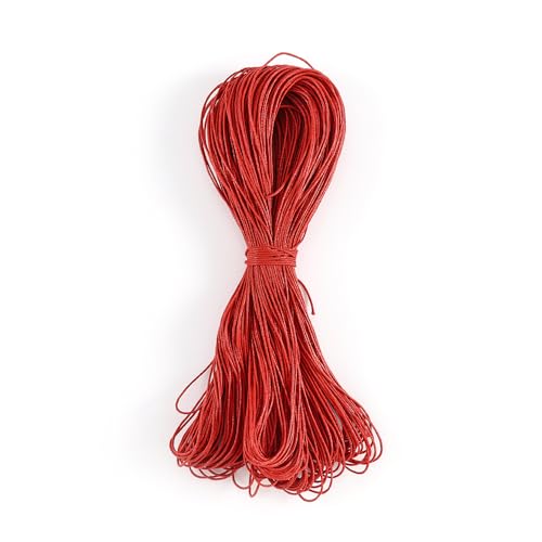 Namzi Wachsschnur für Armbandherstellung, Gewachste Faden Armband Schnur, Gewachste Polyesterschnur Armband Seil für DIY Armbänder, Halskette, Rot von Namzi