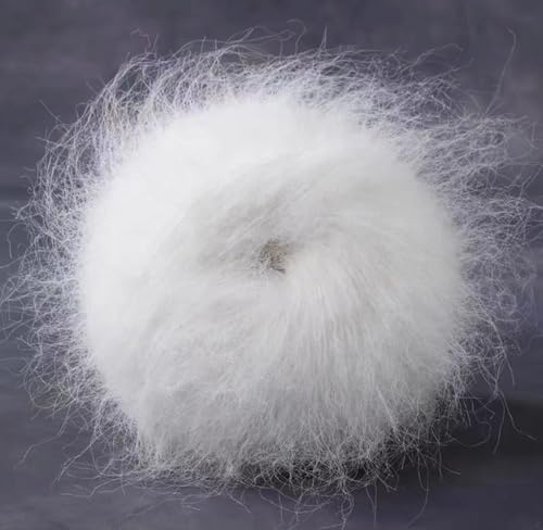 Namzi Weißes Wollgarn, 2 Rpll, Alpaka-inspirierte Acryl-Dacron-Mischung, ideal zum Stricken, Häkeln, Basteln, Geschenke, Plüschqualität ​ von Namzi