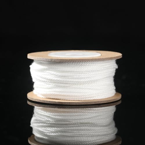 Namzi Weißes handgesponnenes Baumwollgarn, 2 Rollen, 24 Stränge, 1,2 mm, DIY-Handwerk, Häkeln, Stricken, handgefertigte Projekte von Namzi