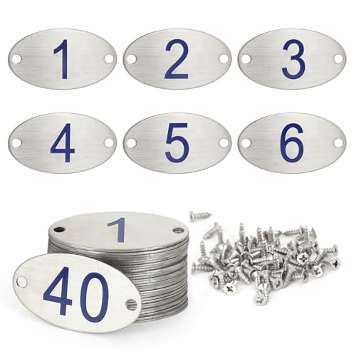 NanTun 304 Stainless Steel Engraved Oval Table Blue Numbers (1-10) Pubs Restaurants Clubs - 1 to 10 von NanTun