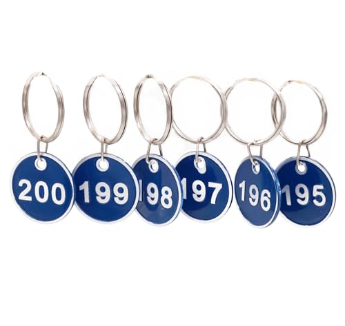 NanTun Aluminium-Zahlenschilder mit Schlüsselringen – 200er-Pack, Zahlen 1–200, Blau NanTun Aluminium-Zahlenschilder mit Schlüsselringen – 200er-Pack, Zahlen 1–200, Blau von NanTun