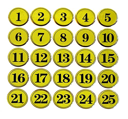 NanTun Runder Tisch Nummer Lagerung Schließfach Schrank Zahlen Pubs Restaurants Clubs Tags- Golden 1-25 von NanTun