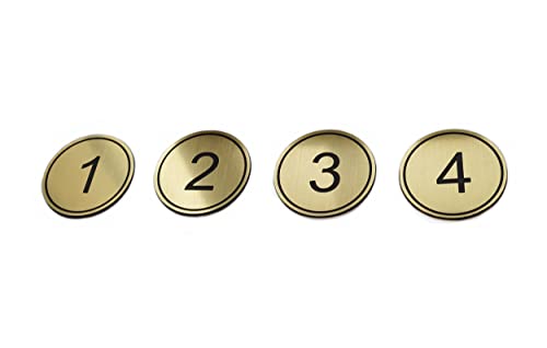 NanTun Tischnummern aus ABS, graviert, 5 cm, rund, 1-100, für Kneipen, Restaurants, Clubs, Goldfarben 1 bis 100 von NanTun