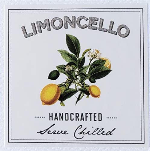 Limoncello-Etiketten, Schatten-Stil, 5,1 x 5,1 cm, quadratisch, 12 Stück von Nancy Nikko