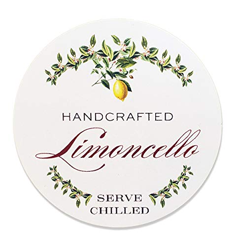 Limoncello Etiketten im Girlanden-Stil, 5,1 cm, rund, 12 Stück von Nancy Nikko