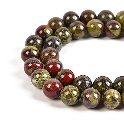 Nancybeads 45 Stück 8 mm natürlicher Drachenblut-Jaspis-Edelstein, runde Abstandshalter, lose Steinperlen für die Schmuckherstellung, 39,4 cm 1 Strang (Drachenblut-Jaspis, 8 mm 45 Perlen) von Nancybeads