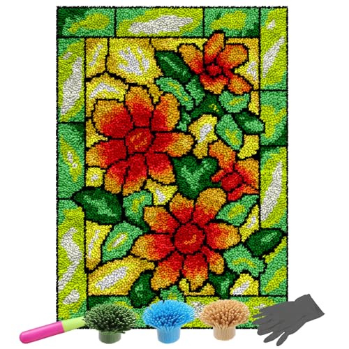 NangHuw Knüpfteppich zum Selber Knüpfen | knüpfen Set Kinder Und Erwachsene | knüpfset Teppich Tapisserie Set | DIY Knüpfsets Kreuzstich Teppich Set mit Werkzeug Latch Hook Kit 61x87CM NangHuw Knüpfteppich zum Selber Knüpfen | knüpfen Set Kinder Und Erwachsene | knüpfset Teppich Tapisserie Set | DIY Knüpfsets Kreuzstich Teppich Set mit Werkzeug Latch Hook Kit 61x87CM von NangHuw