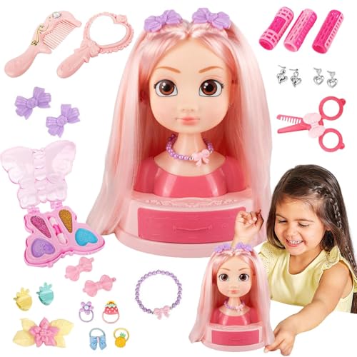 Nankoyal Kinderspielzeug Makeup Set - Puppenkopf Styling-Set mit Schmink-Kosmetik | Styling & Verkleidungsset Mit Ohrsteckern Lockenstab Für Zuhause Unterwegs Kindergarten & Kita Nankoyal Kinderspielzeug Makeup Set - Puppenkopf Styling-Set mit Schmink-Kosmetik | Styling & Verkleidungsset Mit Ohrsteckern Lockenstab Für Zuhause Unterwegs Kindergarten & Kita von Nankoyal