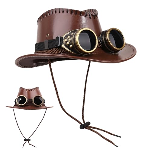 Nankoyal Steampunk Hut | Zylinder - Verzierter Verkleidungszubehör Mit Goggles Für Masquerade Theateraufführungen Modenschauen Cosplay Festivals Nankoyal Steampunk Hut | Zylinder - Verzierter Verkleidungszubehör Mit Goggles Für Masquerade Theateraufführungen Modenschauen Cosplay Festivals von Nankoyal