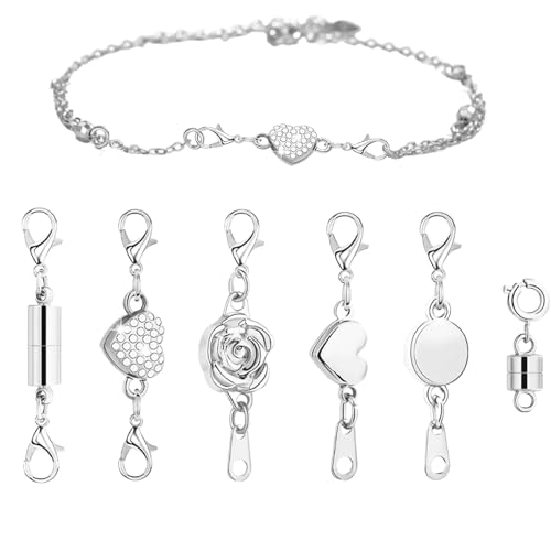 Nanmiyan Halskette Magnetverschluss - 6 Stück Armbandkonverter Für Damen | Halskettenverlängerung Lobsterverschlüsse Für Schmuckreparatur Alltagstrage Urlaub Feiertag Damen von Nanmiyan