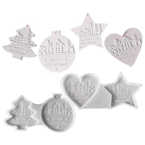 Silikonformen Gießformen Weihnachten - DIY Silikonform Weihnachten Anhänger Set, Für Selbstgemachte Anhänger, Weihnachtsbaum, Schneeflocken, Elch, Glocke, Geschenkdekoration Silikonformen Gießformen Weihnachten - DIY Silikonform Weihnachten Anhänger Set, Für Selbstgemachte Anhänger, Weihnachtsbaum, Schneeflocken, Elch, Glocke, Geschenkdekoration von Nanmiyan