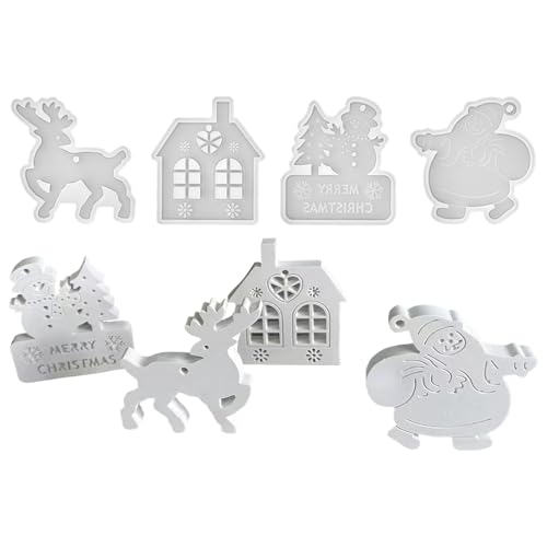 Silikonformen Gießformen Weihnachten - DIY Silikonform Weihnachten Anhänger Set, Für Selbstgemachte Anhänger, Weihnachtsbaum, Schneeflocken, Elch, Glocke, Geschenkdekoration Silikonformen Gießformen Weihnachten - DIY Silikonform Weihnachten Anhänger Set, Für Selbstgemachte Anhänger, Weihnachtsbaum, Schneeflocken, Elch, Glocke, Geschenkdekoration von Nanmiyan