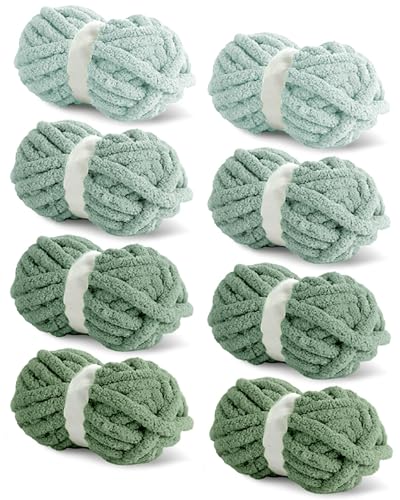 Naozinebi Jumbo-Chenille-Garn zum Häkeln, Stricken, Handstricken, Decke, weiches Plüschgarn (27 m, 227 g pro Knäuel) von Naozinebi