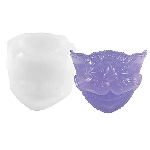 3 Harzformen mit Katzenkopf – Seifenform aus Kunstharz, Aromatherapie | Form zur Herstellung von Kerzen aus Kegel, handgefertigt für Halloween, Silikonform für die Herstellung 3 Harzformen mit Katzenkopf – Seifenform aus Kunstharz, Aromatherapie | Form zur Herstellung von Kerzen aus Kegel, handgefertigt für Halloween, Silikonform für die Herstellung von Naqqios