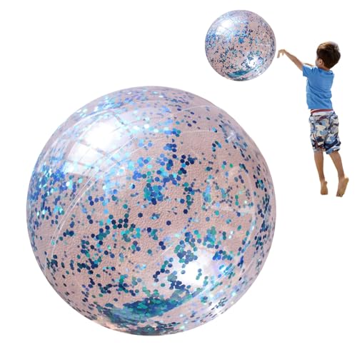 Confetti Beach Ball - 16 -Zoll -aufblasbare Strandbälle, Aufblasbarer Glitter Beach Ball, Water Beaches Toy Mit Pumpe | Große Konfetti Beachh Bälle Für Kinder Erwachsene von Naqqios