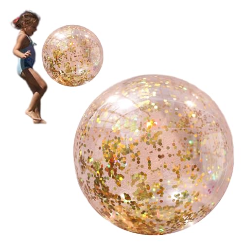 Confetti Beach Ball - 16 -Zoll -aufblasbare Strandbälle, Aufblasbarer Glitter Beach Ball, Water Beaches Toy Mit Pumpe | Große Konfetti Beachh Bälle Für Kinder Erwachsene von Naqqios