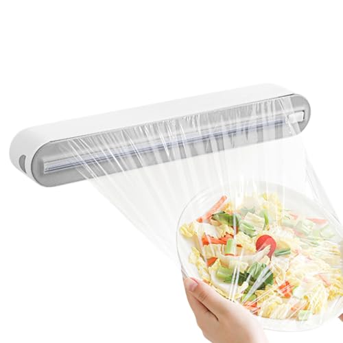 Folien-Organizer mit Cutter – Magnetfolienspender, Nachfüllbarer magnetischer Folienspender | Frischhaltefolienspender von Naqqios