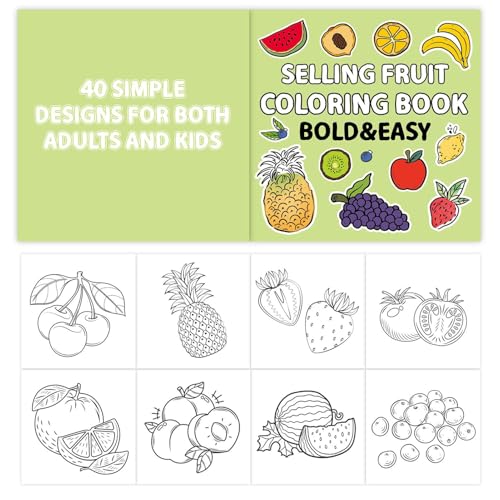 Fruchtmalbuch für - Obstmalbuch für Kleinkinder, Lern-Früchte Malbuch | Einfaches und lustiges Zeichenbuch mit 40 Seiten von Naqqios