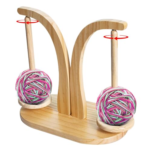 Garnhalter zum Häkeln – Garnkugelhalter | magnetischer Strickhalter für Garnspender, Doppelspindel aus Holz zum Stricken von Naqqios