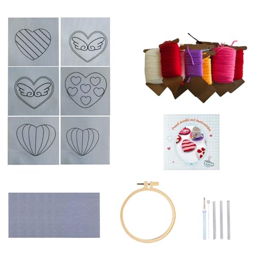 Heart Punch Needle Coaster - Stickuntersetzer Kits | Geschenke für erwachsene Frauen Stickerei Starter Set, Handgemachte Stickerei Set für Valentinstag, Aig Untersetzer Set Heart Punch Needle Coaster - Stickuntersetzer Kits | Geschenke für erwachsene Frauen Stickerei Starter Set, Handgemachte Stickerei Set für Valentinstag, Aig Untersetzer Set von Naqqios