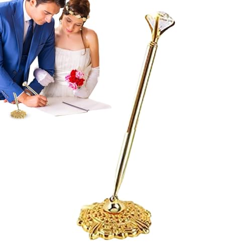 Hochzeit Stifte für Gästebuch – Stifte aus vergoldetem Metall, Fancy Cute Gem Pen Dekoration für Hochzeit | Bridal Engagement Guest Book Verbessern Sie Ihr Gästebuch zur Hochzeit, Valentinstag von Naqqios