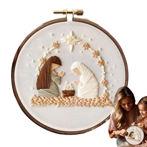 Krippenszene Stickset - Stickset für Anfänger, Bastelsets aus der Krippenszene von Jesus | Multifunktionales Kreuzstich-Set für Anfänger Krippenszene Stickset - Stickset für Anfänger, Bastelsets aus der Krippenszene von Jesus | Multifunktionales Kreuzstich-Set für Anfänger von Naqqios