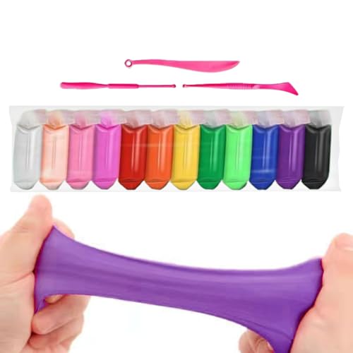 Modellierton-Set – Modellierset für Ton, Kinder, Sculpting Ton | weicher Modelliermasse, kreatives Tonspielzeug, buntes, ungerahmtes Handspielzeug für Mädchen und Erwachsene von Naqqios