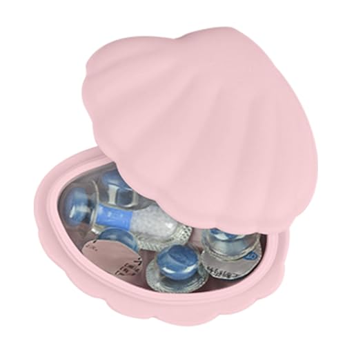 Muschel-Ringbox – Pillenbox aus Silikon, Schmuckbox mit Strandthema, kompakter Muschel-Schmuckorganisator, einzigartiger Muschel-Schmuckhalter, Schmuckschatulle, Schmuckschatulle, von Naqqios