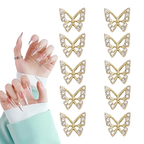 Nagel-Charme-Edelsteine, 10 Stück Schmetterlings-Stecker, Nagelschmuck, Acryl-Nagel-Anhänger, Dekoration und Design Nagel-Charme-Edelsteine, 10 Stück Schmetterlings-Stecker, Nagelschmuck, Acryl-Nagel-Anhänger, Dekoration und Design von Naqqios