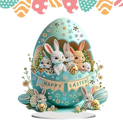 Naqqios Bunny Gem Art Painting | Egg Rabbit Gem Art Acrylfarbe – Rhingestone Art für Home Living Room, doppelseitige Desktop-Ornamente Naqqios Bunny Gem Art Painting | Egg Rabbit Gem Art Acrylfarbe – Rhingestone Art für Home Living Room, doppelseitige Desktop-Ornamente von Naqqios