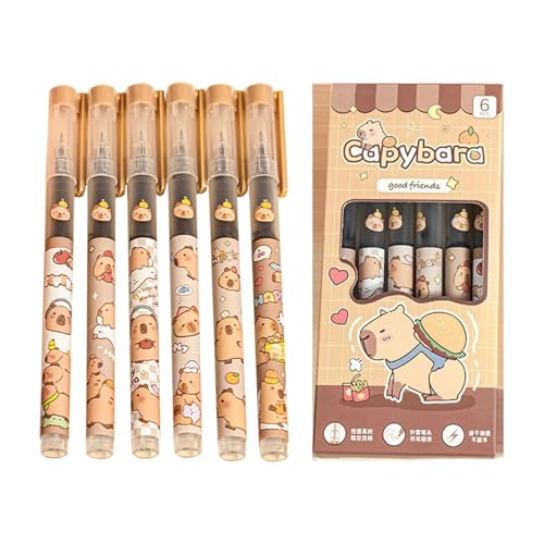 Naqqios Niedliche Stifte - Niedliches Stifte-Set, Capybara Gelschreiber Packung mit 6 Stück | Druckstifte 0,5 mm, Kugelschreiber, Ästhetische Stifte, Set Naqqios Niedliche Stifte - Niedliches Stifte-Set, Capybara Gelschreiber Packung mit 6 Stück | Druckstifte 0,5 mm, Kugelschreiber, Ästhetische Stifte, Set von Naqqios