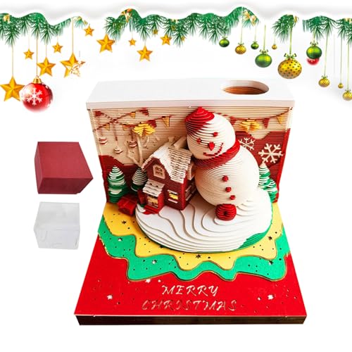 Naqqios Papierskulptur Kalender - 3d Weihnachten Snowman Memo Pad, Kreativer Feiertagsnotiz | Schreiben Von Block, Festlicher Dekorationsplaner, Einzigartige Papierkunstgeschenk Für Schüler Kinder Naqqios Papierskulptur Kalender - 3d Weihnachten Snowman Memo Pad, Kreativer Feiertagsnotiz | Schreiben Von Block, Festlicher Dekorationsplaner, Einzigartige Papierkunstgeschenk Für Schüler Kinder von Naqqios