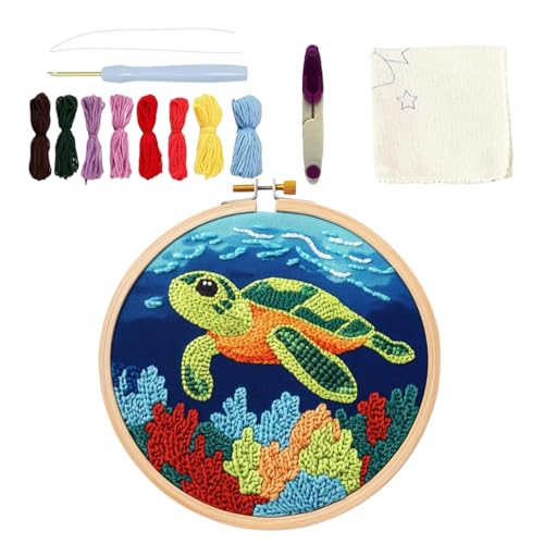 Naqqios Schildkröten-Nadel-Stickset – Tragbares Stickerei-Set, Nadelstickerei | Komplette kreative Hobbys mit Stoff, multifunktionaler Stickerei, Nadelstickerei Naqqios Schildkröten-Nadel-Stickset – Tragbares Stickerei-Set, Nadelstickerei | Komplette kreative Hobbys mit Stoff, multifunktionaler Stickerei, Nadelstickerei von Naqqios