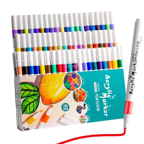 Stoffmarker für Marker, Stifte mit feiner Spitze und Pinselspitze | Künstlerbedarf, wasserfest, schnell trocknend, für Papier, Keramik Stoffmarker für Marker, Stifte mit feiner Spitze und Pinselspitze | Künstlerbedarf, wasserfest, schnell trocknend, für Papier, Keramik von Naqqios