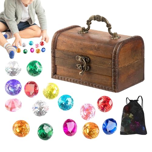 Naqqios Tauchspielzeug, Bunte Schmucksteine Zum Tauchen, Unterwasser Tauchspielzeug Mit Schatzkiste Für Kinder Naqqios Tauchspielzeug, Bunte Schmucksteine Zum Tauchen, Unterwasser Tauchspielzeug Mit Schatzkiste Für Kinder von Naqqios