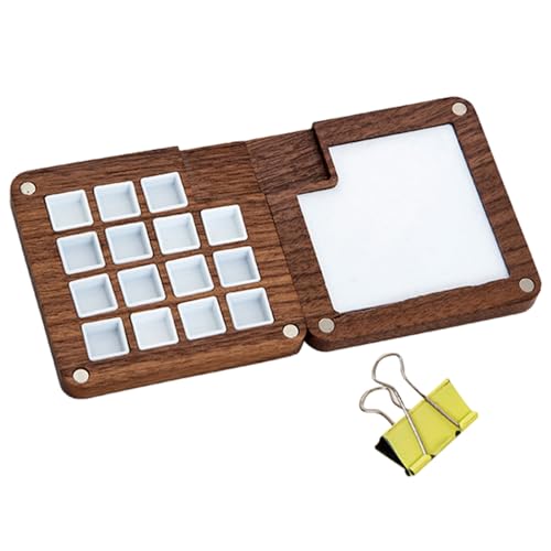 Naqqios Tragbare Aquarellpalette, Skizzenbuch aus Holz | Tragbare Skizzenbuch Palette mit 15 Rastern – leere Aquarellpalette, tragbar, Aufbewahrungsbox Naqqios Tragbare Aquarellpalette, Skizzenbuch aus Holz | Tragbare Skizzenbuch Palette mit 15 Rastern – leere Aquarellpalette, tragbar, Aufbewahrungsbox von Naqqios