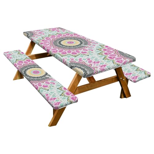 Passgenaue Picknicktischabdeckung, Picknickbankabdeckungen, Campingtischdecke, 6 Fuß winddichte Picknickdecke mit elastischen Kanten für Wohnmobilausrüstung Passgenaue Picknicktischabdeckung, Picknickbankabdeckungen, Campingtischdecke, 6 Fuß winddichte Picknickdecke mit elastischen Kanten für Wohnmobilausrüstung von Naqqios