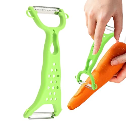 Schäler für die Küche – Obstschäler, Slicer mit doppeltem Kopf, tragbar | vielseitiges Küchenwerkzeug mit einfachem Griff, ideal für Kartoffeln, Gemüse, Obst von Naqqios