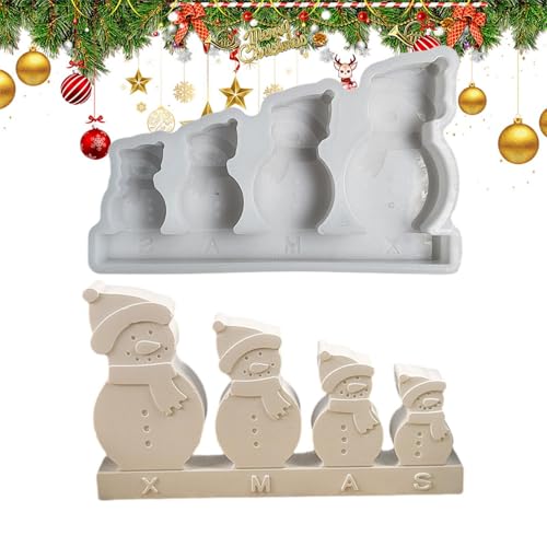-Silikonform für die Kerzenherstellung – -Formen aus Silikon, Seifenform | Weihnachtskeksform in Form eines Schneemanns, zu von Naqqios