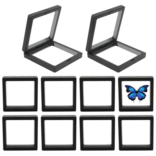Schwebender Schmuckvitrine 3 D – schwebender Ständer 3 D | 10 Stück schwimmende Schmuckschatulle 3 D transparent für Anzeige, transparenter Organizer für Sammlerstücke Schwebender Schmuckvitrine 3 D – schwebender Ständer 3 D | 10 Stück schwimmende Schmuckschatulle 3 D transparent für Anzeige, transparenter Organizer für Sammlerstücke von Naqqios