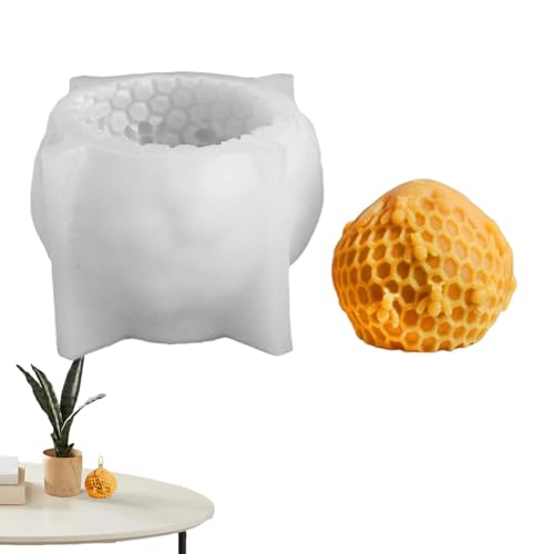 Silikonform für Honigkamm, Kerze aus Bienenwaben | Seifenform mit Zylinder, langlebige Bienenwachskerzenform, Bienenwachsform aus Silikon, Fl von Naqqios