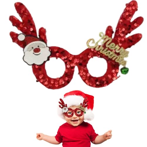 【Weihnachtsbrille - Weihnachtsmann-Brille, Weihnachtsparty-Brille | Modische leichte Weihnachtsbrille, Weihnachtskostüm-Zubehör für Festivalfeiern, Partys für Frauen, Männer und Frauen von Naqqios