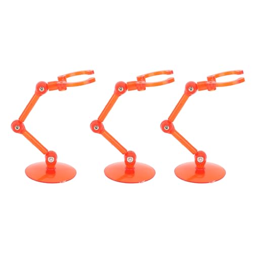 Action-Figurenständer, Flexibler Kunststoff, 10 Stück, Einfach zu Montierender Puppenständer, Stabil für Spielzeug (Transparentes Rot) von Naroote