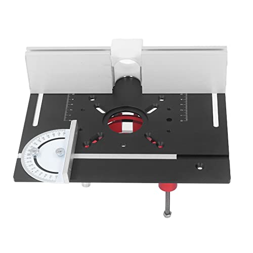 Fräsplatte für die Holzbearbeitung, Durchmesser 63,8–65 Mm, Robuster Fräserheber, Aluminiumlegierung, Edelstahl, Klarer Maßstab, Hubbereich 0–47 Mm, für Graviermaschine (Schwarz) von Naroote