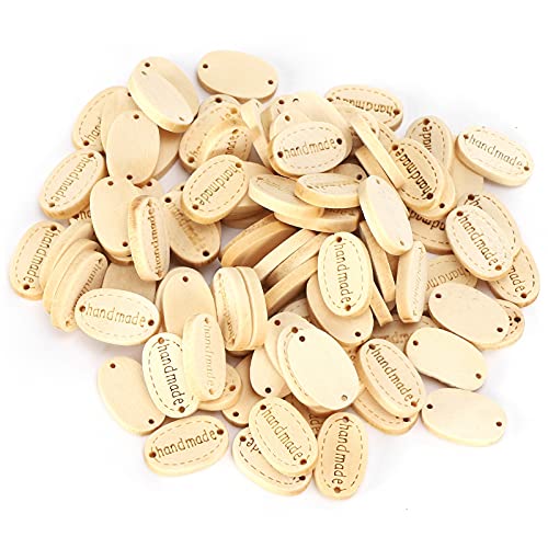 Holzknöpfe, Hölzerne Handgefertigte Knöpfe Ovaler 250pcs Holzknöpfe Oval DIY Umweltfreundliche Accessoires für Kleidungshüte Schals von Naroote