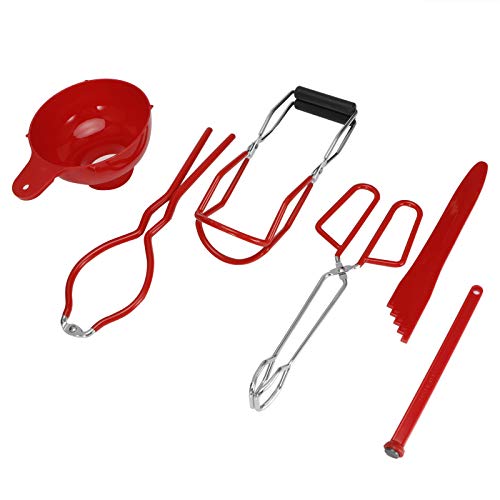 Konserven -Kit, Konserven -Jar -Lifter 6pcs Nicht -Slip -Food -Zangen Magnetlid -Deckel Lifter mit Weicher Grip -Konservenzange für Lebensmittellager und Essgewohnheiten (Rot) von Naroote