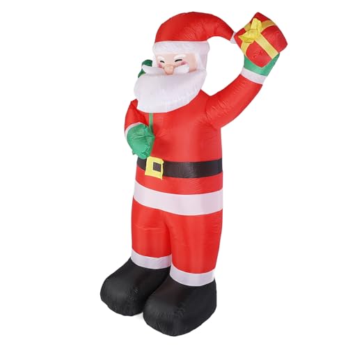 Naroote Blasen Sie den Weihnachtsmann, Papa Noel Inflable Intermperie für die Außenterrasse (EU-Stecker 220–240 V) von Naroote